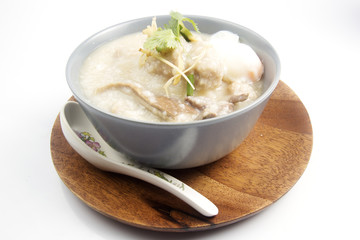 porridge rice in ceramic bowl