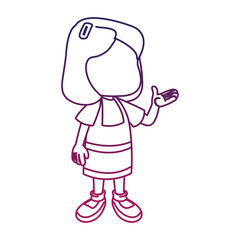 Cute girl faceless cartoon vector illustration graphic design