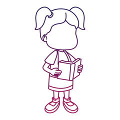 Cute girl faceless cartoon with book vector illustration graphic design
