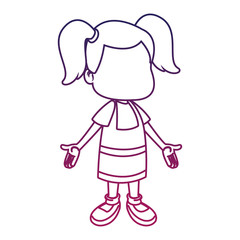 Cute girl faceless cartoon vector illustration graphic design