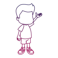 Cute boy faceless cartoon vector illustration graphic design