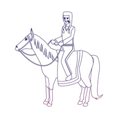 American indian riding a horse vector illustration graphic design