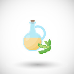 Soy oil flat vector icon