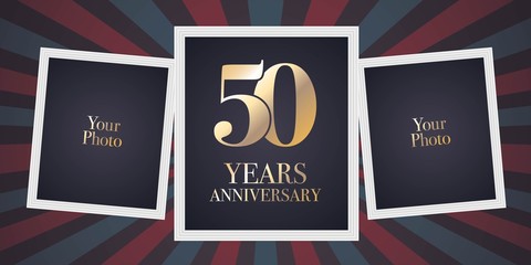 50 years anniversary vector icon, logo