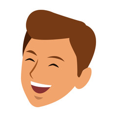 Young man face cartoon vector illustration graphic design