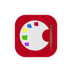icon with palette of paints and brush.