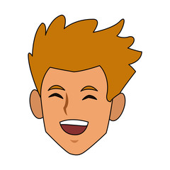 Young man face cartoon vector illustration graphic design