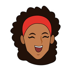 Young woman face cartoon vector illustration graphic design