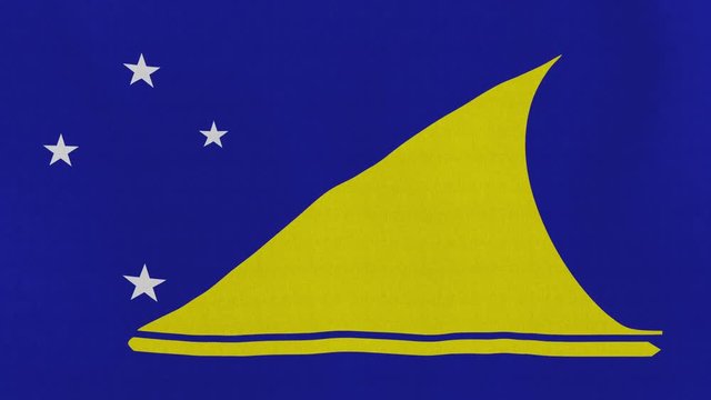 Loopable: Flag of Tokelau...Tokelau official flag gently waving in the wind. Highly detailed fabric texture for 4K resolution. 15 seconds loop.