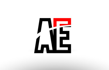 black white alphabet letter ae a e logo icon design
