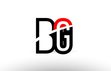 black white alphabet letter bg b g logo icon design