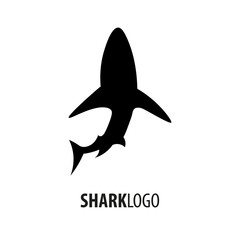 Emblem or logo with Shark. Vector illustration