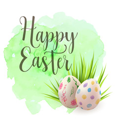 Easter greeting card with eggs