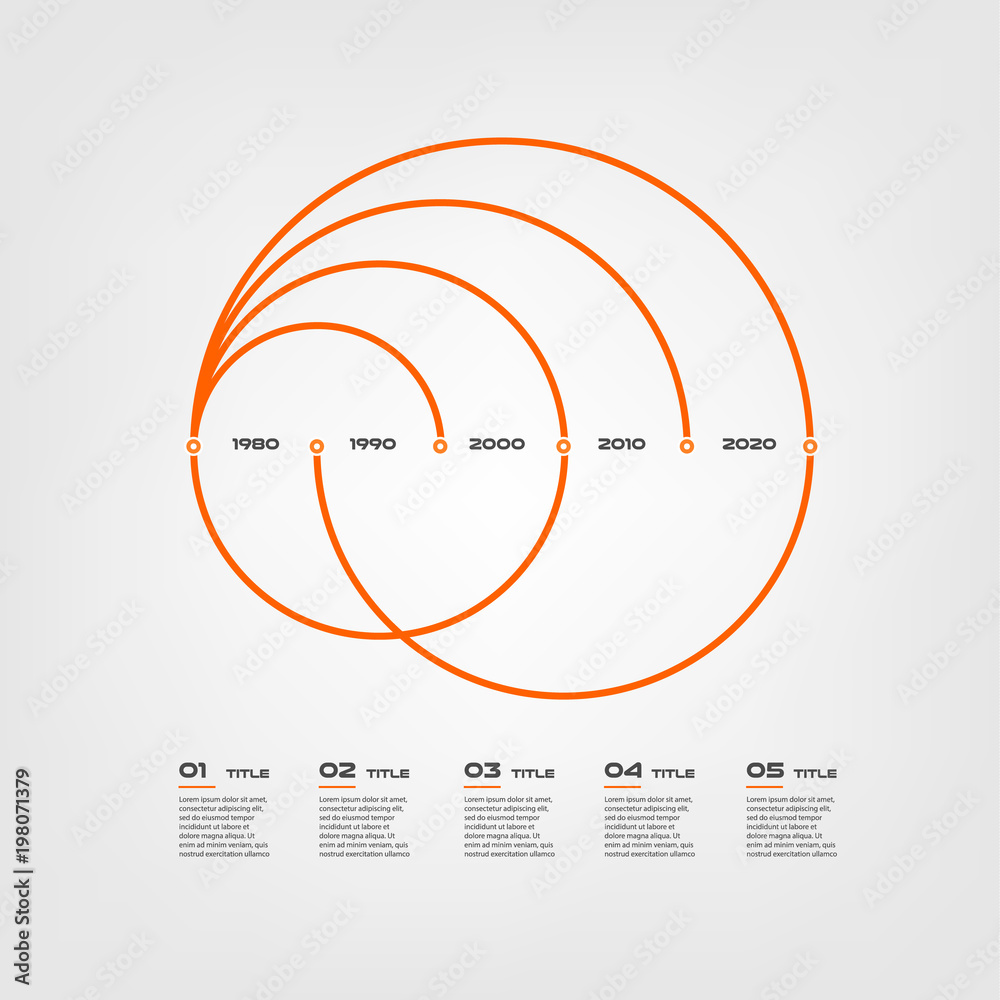 Poster line arc chart steps infographics - can illustrate a strategy, workflow or team work, vector flat co