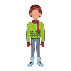 Man with winter clothes vector illustration graphic design