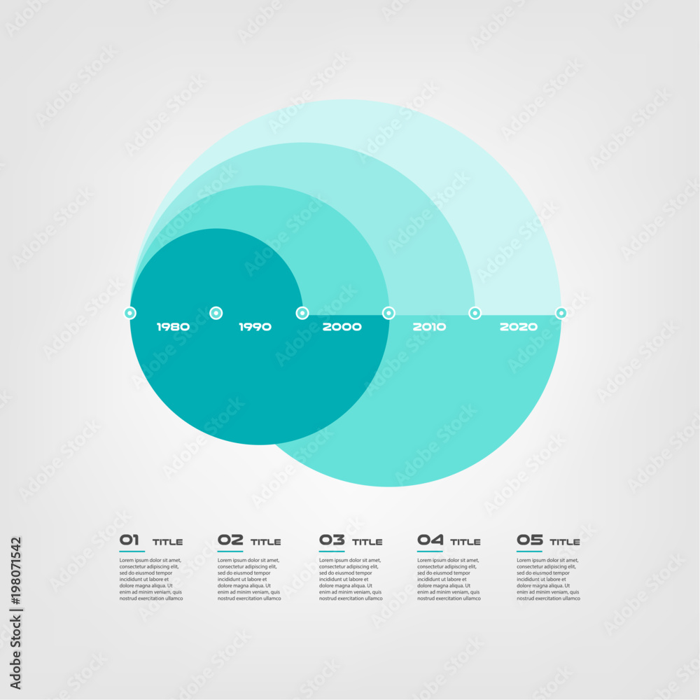 Poster arc chart steps infographics - can illustrate a strategy, workflow or team work, vector flat color, 