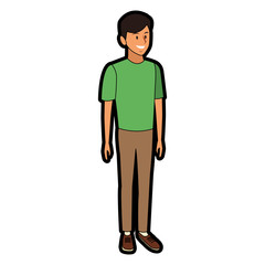 Young male student cartoon vector illustration graphic design