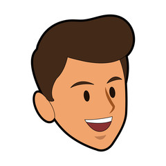 Young man face cartoon vector illustration graphic design