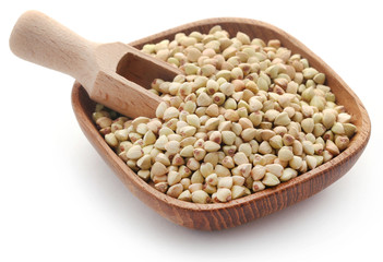 Buckwheat over white background