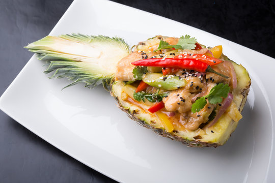 Chicken with pineapple asian dish