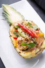 Chicken with pineapple asian dish