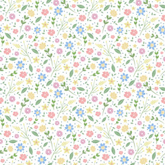Seamless pattern with flowers. Romantic flower background.