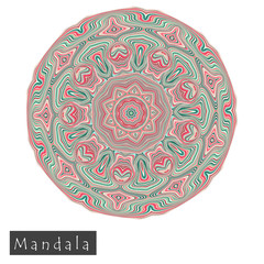 Made of thin lines detailed mandala.