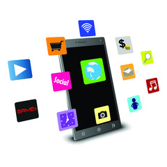 Mobile technology concepts applications vector 3D