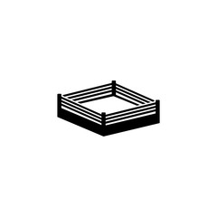 Boxing Ring. Flat Vector Icon. Simple black symbol on white background