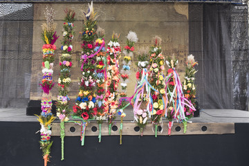 Fototapeta premium Winners of the Palm Contest, 2018 Annual Easter Market, Main Square, Krakow, Poland, Europe
