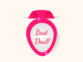 Best deal pink Label. Vector Illustration