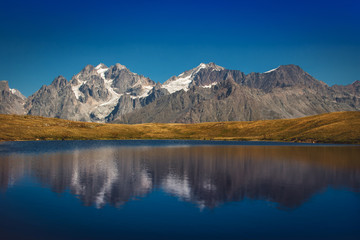 Obraz na płótnie Canvas Koruldi Lake near Mestia in Upper Svaneti region, Georgia