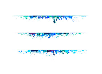 Fototapeta premium Page dividers of splash paint.