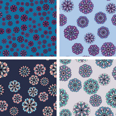 Set of four seamless patterns
