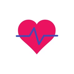 heart beat, heart rate flat vector icon. Modern simple isolated sign. Pixel perfect vector  illustration for logo, website, mobile app and other designs