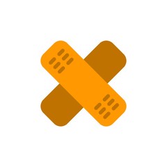 Crossed bandages flat vector icon. Modern simple isolated sign. Pixel perfect vector  illustration for logo, website, mobile app and other designs