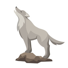 Stylized illustration of wolf. Woodland forest animal on white background © incomible