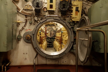 submarine inside opened hatchway