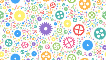 Geometrical engineering seamless pattern. Abstract gears background. Vector illustration
