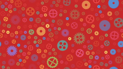 Geometrical engineering seamless pattern. Abstract gears background. Vector illustration