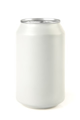 Isolated blank aluminium can for soda drink or beer