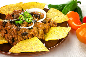 Nachos and chili con carne