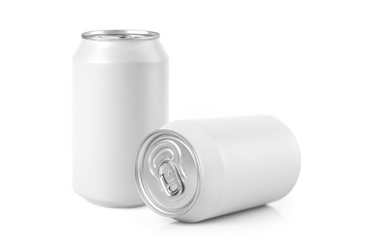 Isolated blank aluminium can for soda drink or beer
