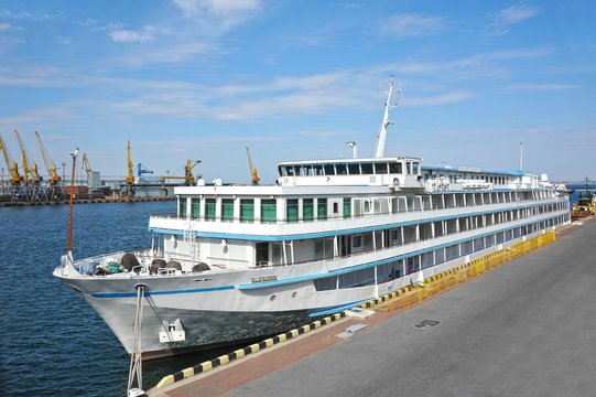 Cruise travel ship in port