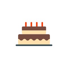 birthday cake flat vector icon. Modern simple isolated sign. Pixel perfect vector  illustration for logo, website, mobile app and other designs