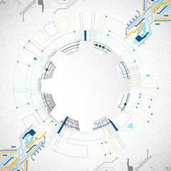 Obraz premium Vector illustration, Hi-tech digital technology and engineering theme
