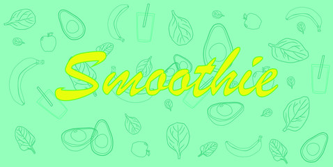 Naklejka premium Healthy living concept, smoothie background