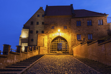 Water Gate in  Grudziadz at night