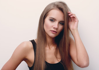 beautiful modern young woman model.