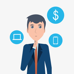 cartoon businessman icon